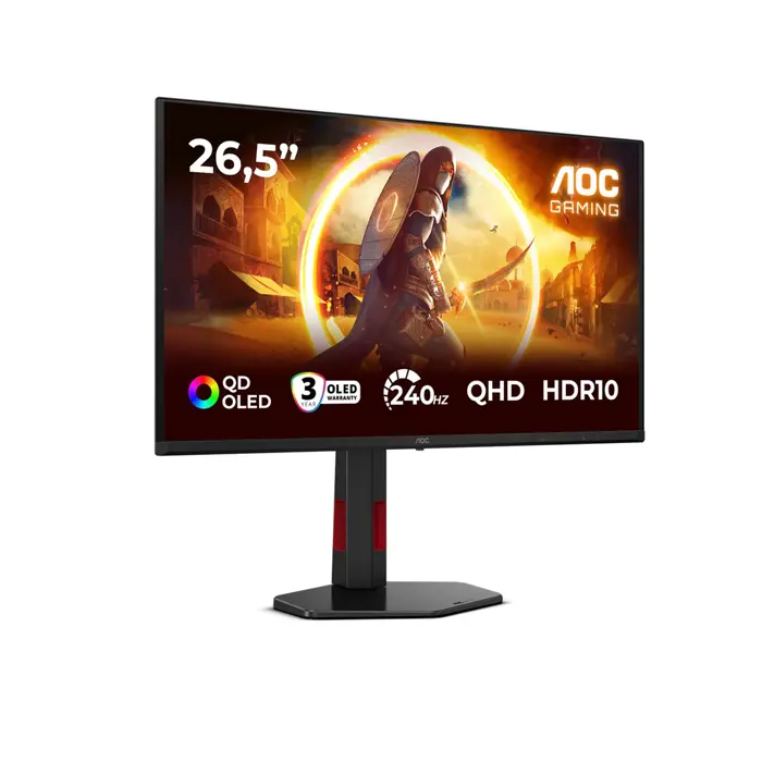 AOC G4 Q27G4ZDR computer monitor 67.3 cm (26.5") 2560 x 1440 pixels Quad HD QD-OLED Black, Red