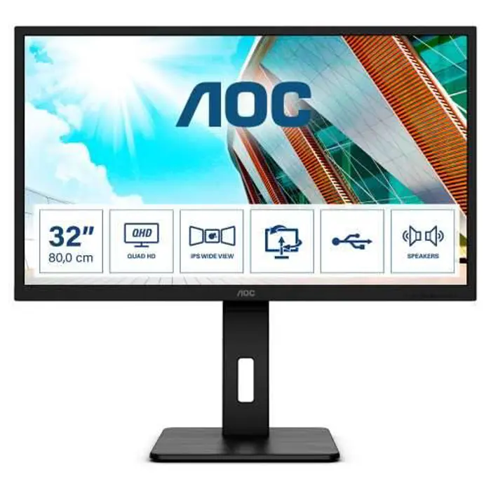 AOC Q32P2, 31,5" QHD, 2xHDMI, DP, 4xUSB, HAS
