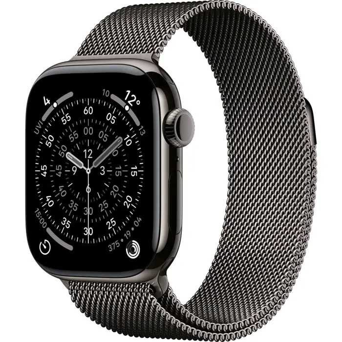 Apple Watch Series 11, Smartwatch Titanium Slate, Titanium Case, 42 mm, Milanese Strap Slate S/M, Cellular