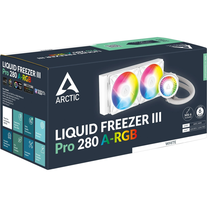 ARCTIC LIQUID FREEZER III PRO 280mm A-RGB vodno hlajenje za INTEL/AMD procesorje (bel)