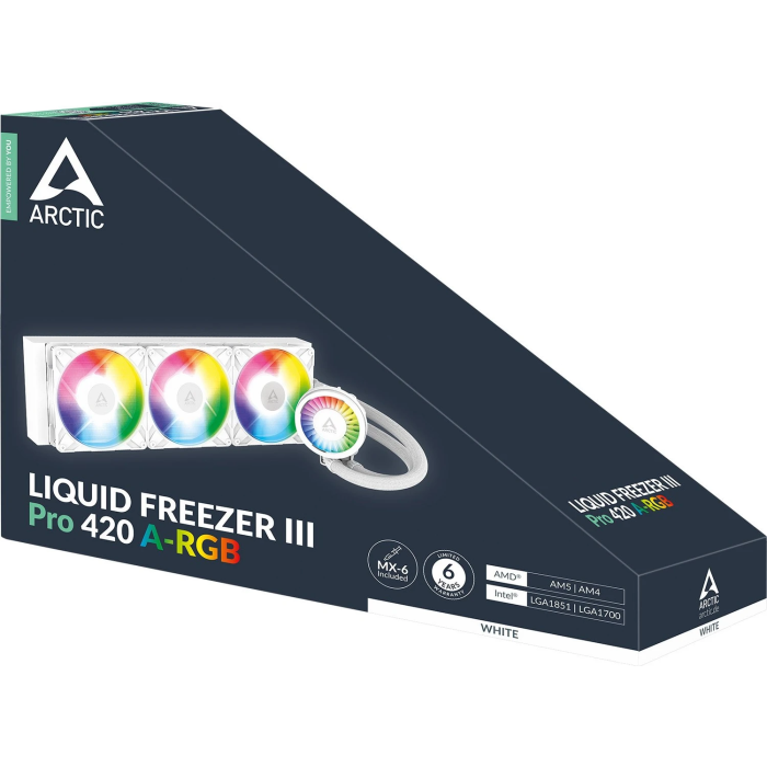 ARCTIC LIQUID FREEZER III PRO 420mm A-RGB vodno hlajenje za INTEL/AMD procesorje (bel)