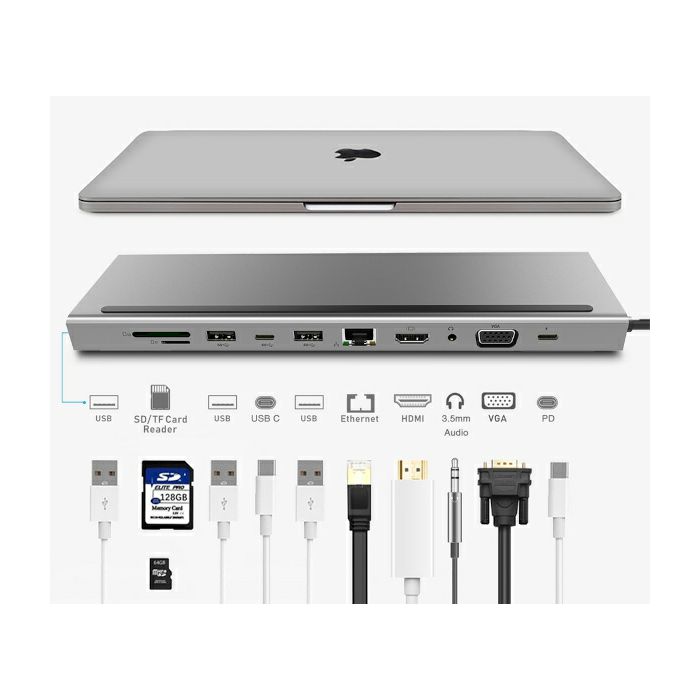 Asonic USB Tip C, 11u1,HDMI/VGA/SD/RJ45/U3