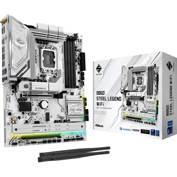 ASRock B860 Steel Legend WiFi - Socket 1851 - motherboard (white)