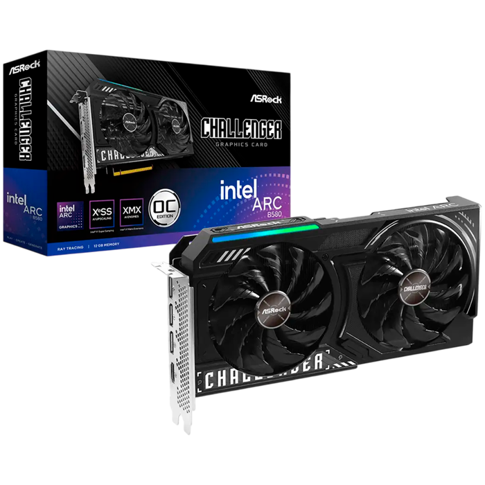 ASROCK Intel Arc B580 Challenger OC 12GB GDDR6 192-bit HDMI 3x DP