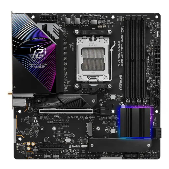 Asrock Phantom Gaming B850M Riptide WiFi AMD B850 Socket AM5 micro ATX