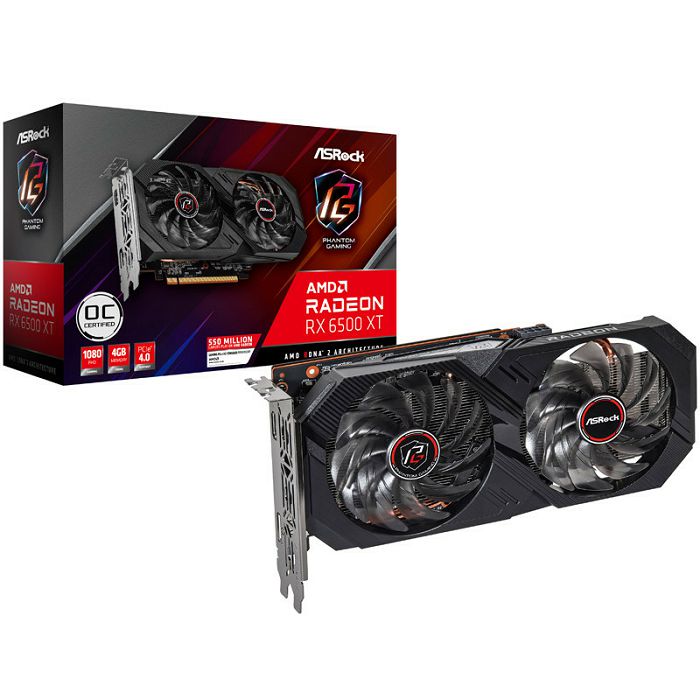 ASRock Radeon RX 6500 XT Phantom Gaming D OC, 4096 MB GDDR6 90-GA3DZZ-00UANF