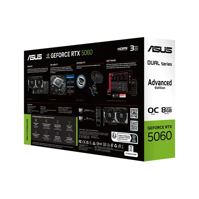 ASUS Dual -RTX5060-O8G-A NVIDIA GeForce RTX 5060 8 GB GDDR7