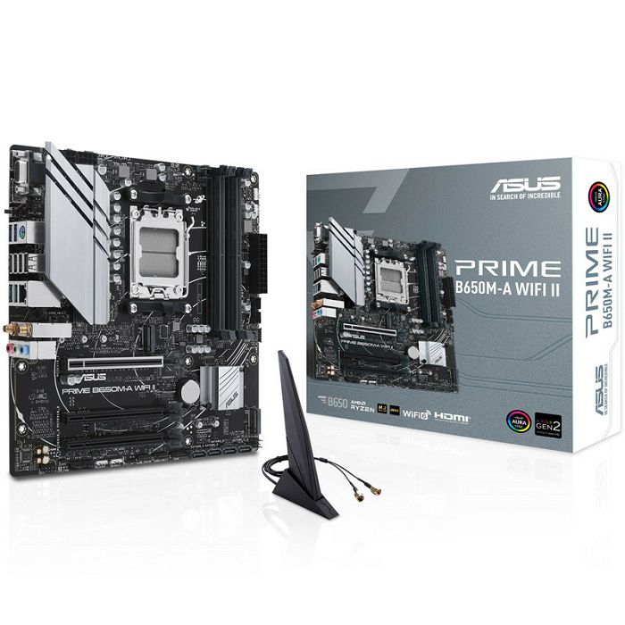 ASUS Prime B650M-A WIFI II, AMD B650 Mainboard, Socket AM5, DDR5 90MB1EG0-M0EAY0