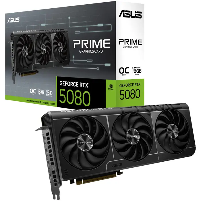 ASUS Prime GeForce RTX 5080 OC Edition, 16384 MB GDDR7-90YV0LX0-M0NA00
