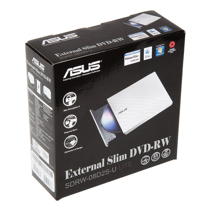 ASUS SDRW-08D2S-U Lite DVD snimač - vanjski, bijeli 90-DQ0436-UA221KZ