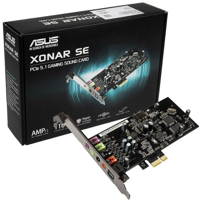 ASUS Xonar SE sound card, 5.1 channel surround, PCI-E x1 90YA00T0-M0UA00