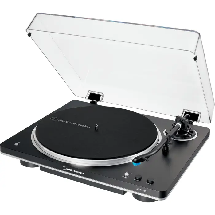 Audio-Technica AT-LP70XBTBS, record player (black/silver, integrated phono preamplifier, Bluetooth, fully automatic, belt drive)
