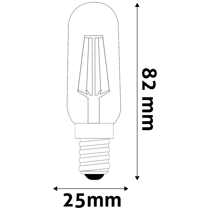 Avide Žarulja, LED 4W, E14, 4000K, 230V AC, bijela svjetlost - Filament T25 4W E14