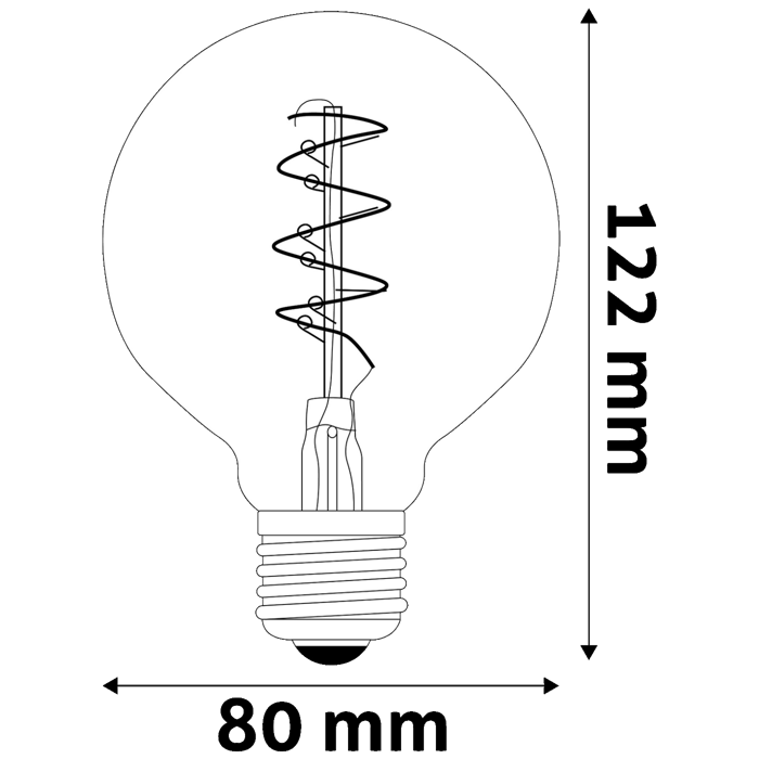 Avide Žarulja,LED,4.5W,E14,2700K,230V AC,topla bijela svjetlost - Soft Filament G80 4.5W E27