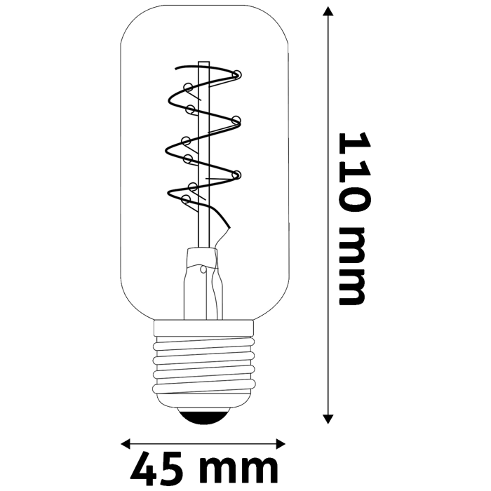 Avide Žarulja,LED,4.5W,E27,2700K,230V AC,topla bijela svjetlost - Soft Filament T45 4.5W E27