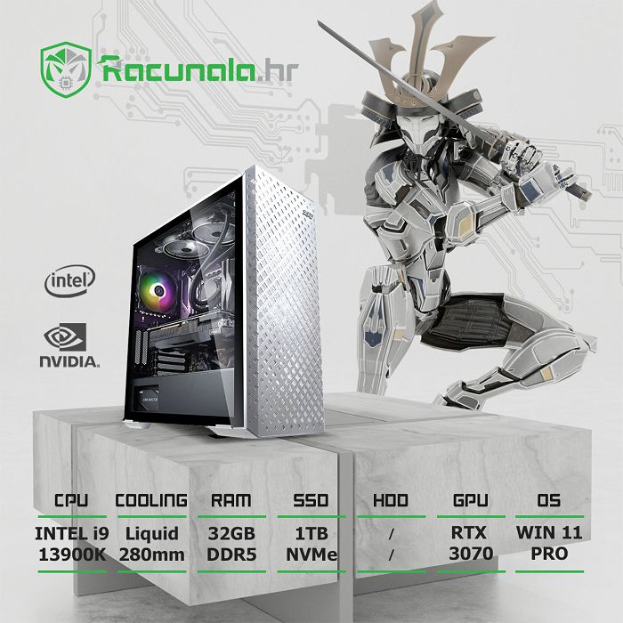 BaB računalo RaptorKiller i932370 (Intel i9 13900K, 32GB DDR5, 1TB NVMe SSD, RTX 3070) Win11P 