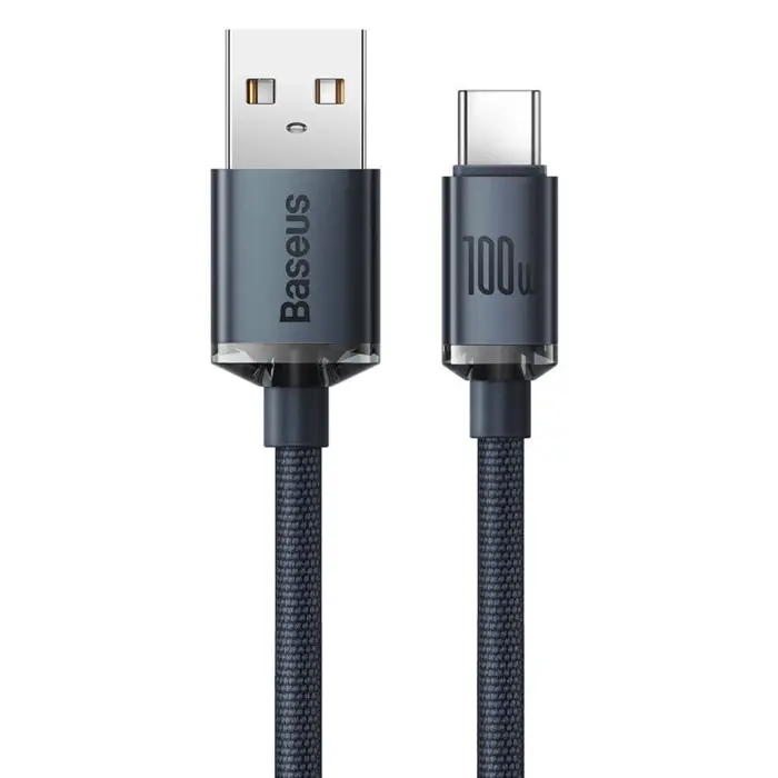 Baseus Crystal Shine Kabel USB-A to USB-C 100 W 5 A 1.2 m Black