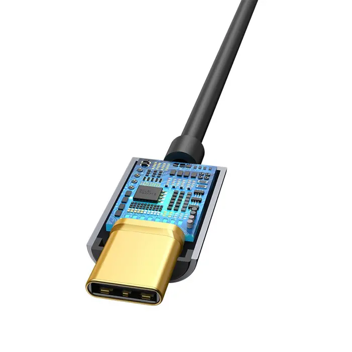 Baseus L54 mobile phone cable Black, Grey USB C 3.5mm
