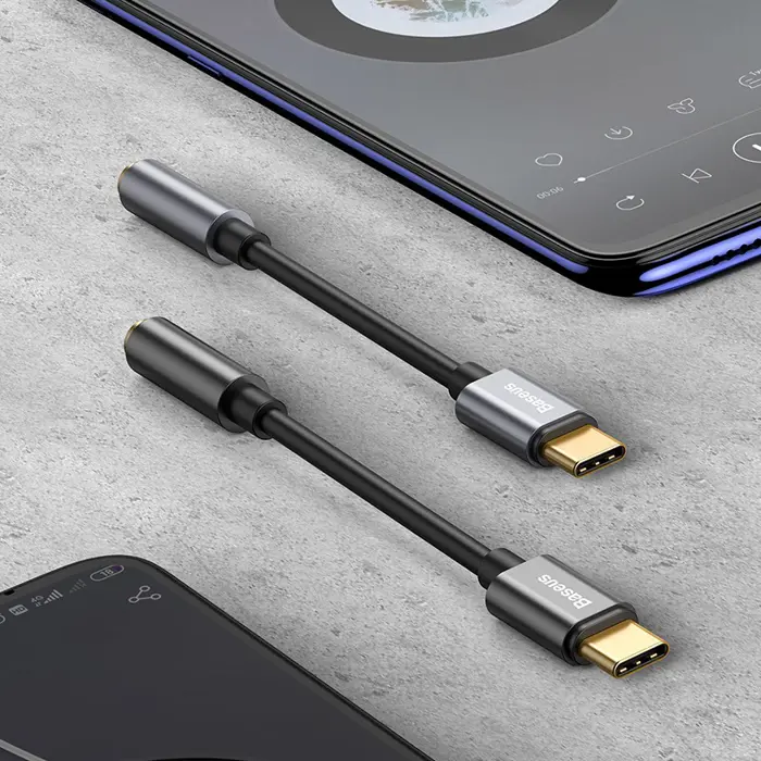 Baseus L54 mobile phone cable Black, Grey USB C 3.5mm