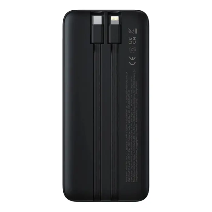 Baseus Lipow Powerbank with dual built-in cable and display 10000mAh 22.5W Black