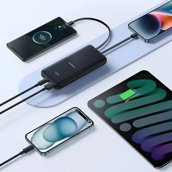 Baseus Lipow Powerbank with dual built-in cable and display 10000mAh 22.5W Black