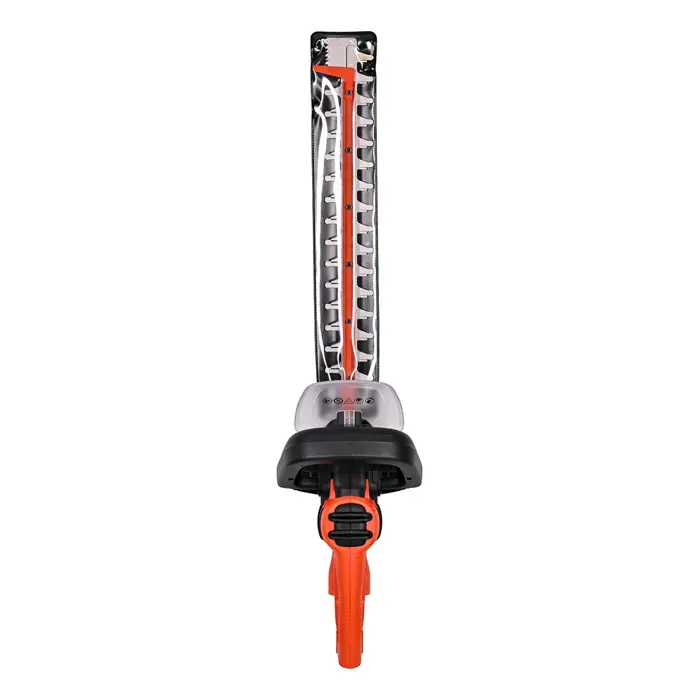 Black & Decker Black+Decker Elektro-Heckenschere (600W, 60 cm Schwertlänge, 25 mm Schnittstärke, Bügel-Zweithandgriff und transparentem Handschutz, für große Hecken) BEHTS501