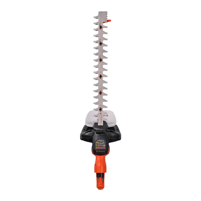 Black & Decker Black+Decker Elektro-Heckenschere (600W, 60 cm Schwertlänge, 25 mm Schnittstärke, Bügel-Zweithandgriff und transparentem Handschutz, für große Hecken) BEHTS501