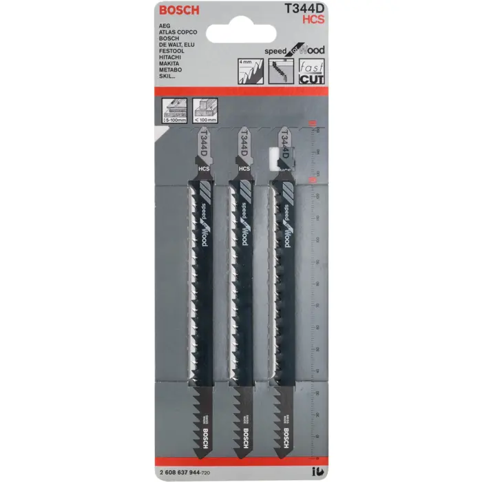 Bosch 3 jigsaw blades T344D - 2608637944