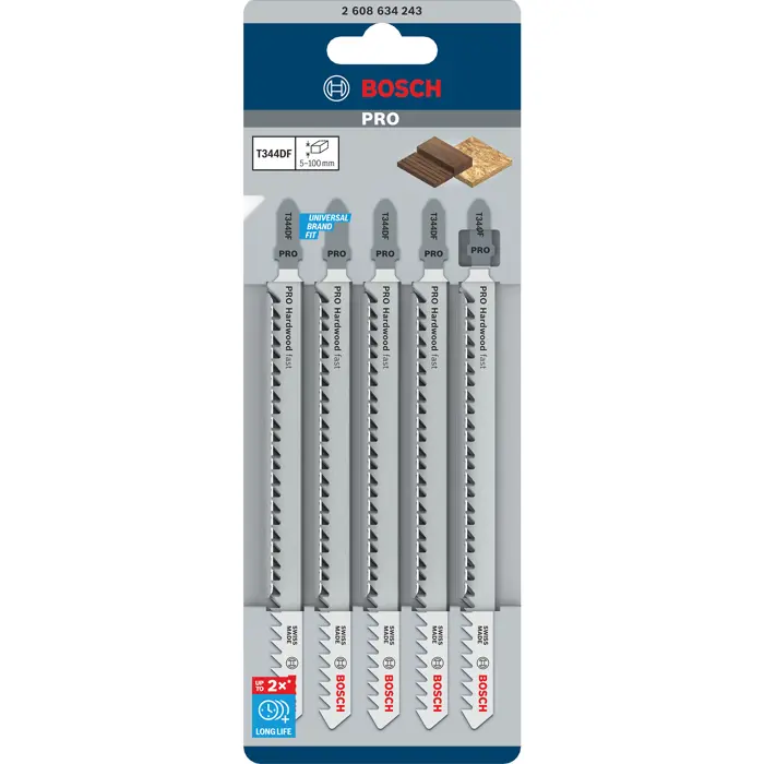 Bosch 5 jigsaw blades T 344 DF - 2608634243
