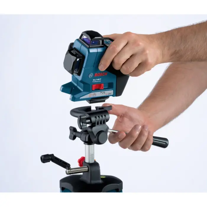 Bosch BT250 Professional construction tripod, tripods and tripod accessories (silver / blue, 1/4 "tripod thread)