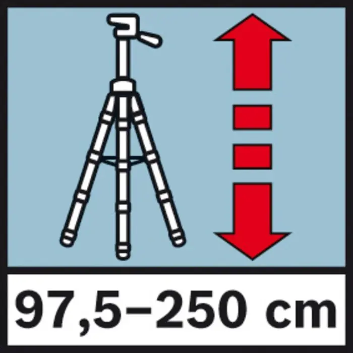 Bosch BT250 Professional construction tripod, tripods and tripod accessories (silver / blue, 1/4 "tripod thread)