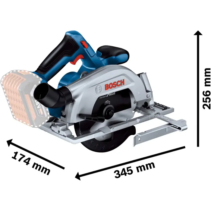 Bosch Cordless Circular Saw GKS 18V-57-2 Professional solo, 18V (blue/black, without battery and charger, in L-BOXX)