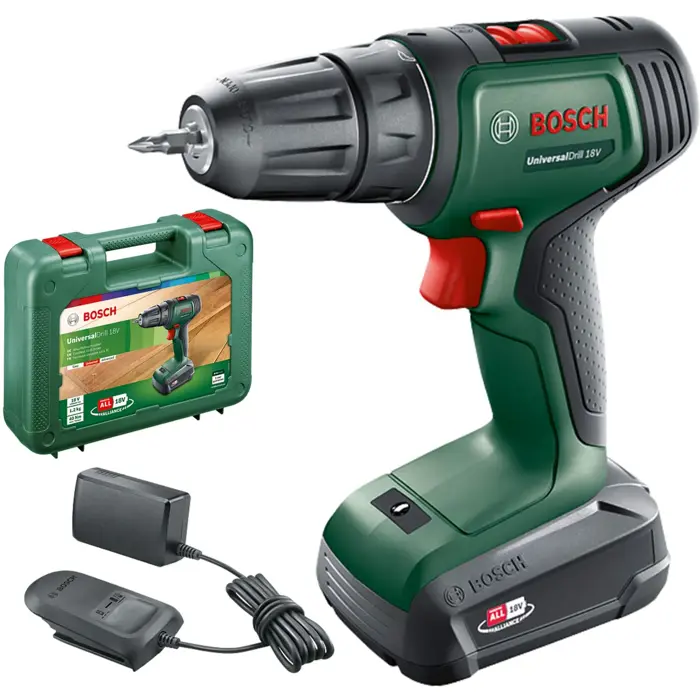 Bosch Cordless drill UniversalDrill 18V (green/black, Li-ion battery 1.5Ah, case)