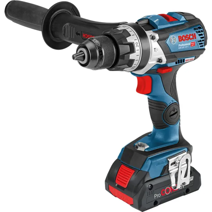 Bosch cordless hammer drill GSB 18 V-110 C Professional, 18Volt (blue / black, L-BOXX, 2x battery ProCORE18V 4.0Ah)