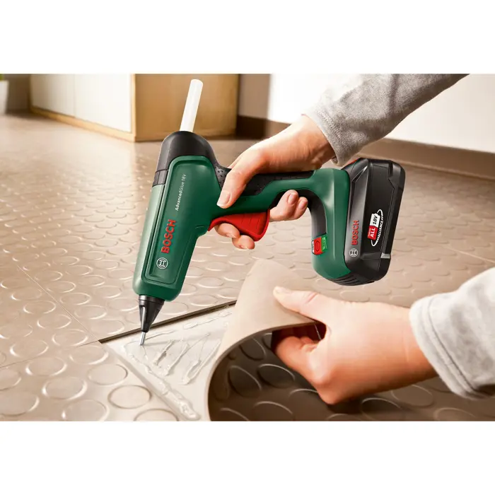 Bosch cordless hot glue gun AdvancedGlue 18V (green/black, without battery and charger, POWER FOR ALL ALLIANCE)