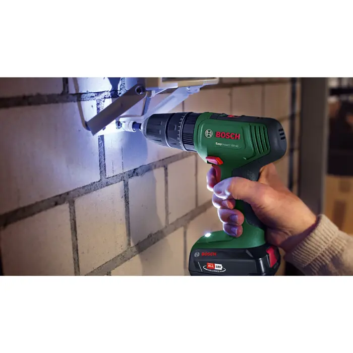 Bosch cordless impact drill EasyImpact 18V-40 + SystemBox (green/black, 2x Li-ion battery 1.5Ah, POWER FOR ALL ALLIANCE)