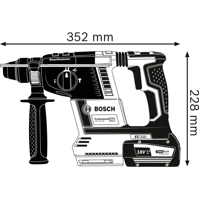 Bosch Cordless Rotary Hammer GBH 18 V-26 F Professional solo (blue / black, without battery and charger)