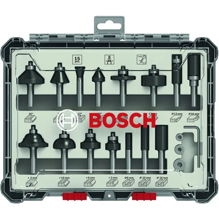 Bosch cutter set 2607017472 15 parts - 2607017472