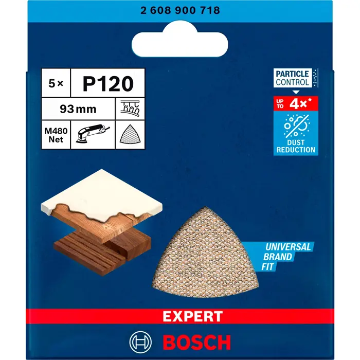 Bosch Expert M480 mesh sanding sheet 93mm, K120 (5 pieces, for delta sanders)