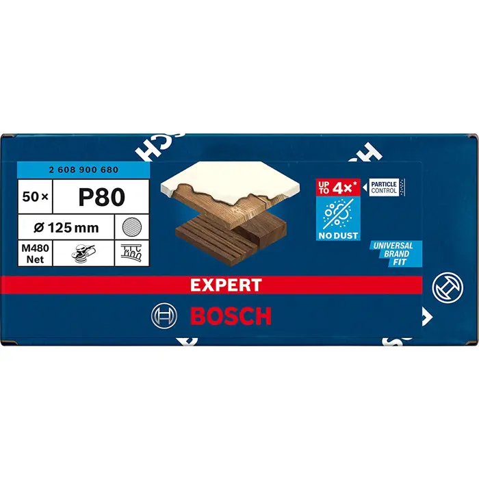 Bosch Expert M480 mesh sanding sheet O 125mm, K80 (50 pieces, for eccentric sanders)