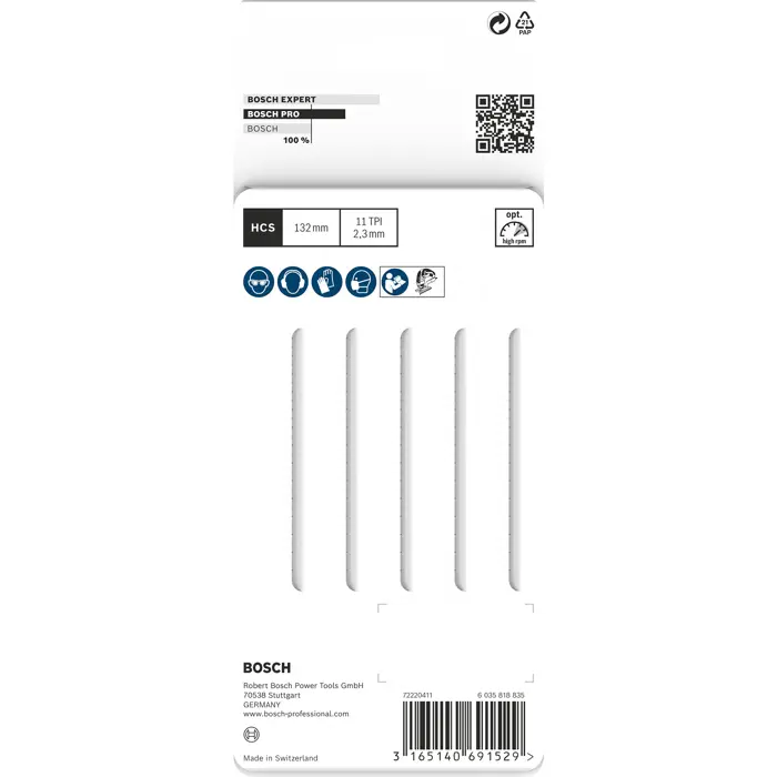 Bosch HCS jigsaw blade Clean for PVC T302H - 5-pack - 2608667448