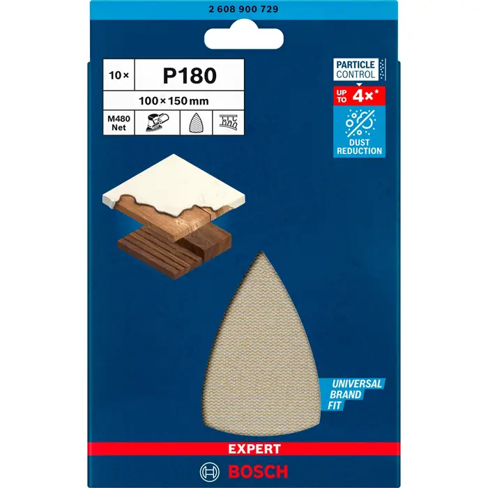 BOSCH Mesh structure sanding sheet M480 100x150 K18 10x - 2608900729 EXPERT RANGE E.