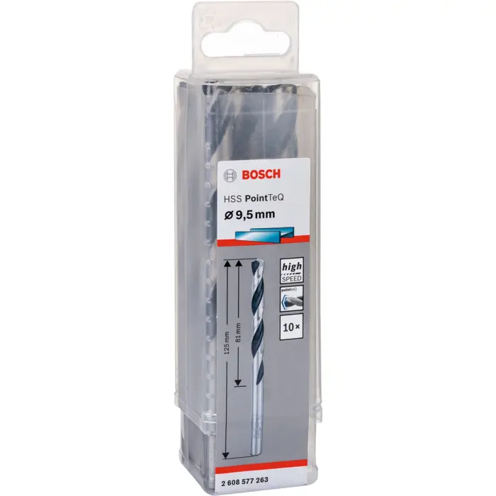 Bosch metal drill-HSS PointTeQ - DIN 338 - 9,5 mm - 10-pack - 2608577263