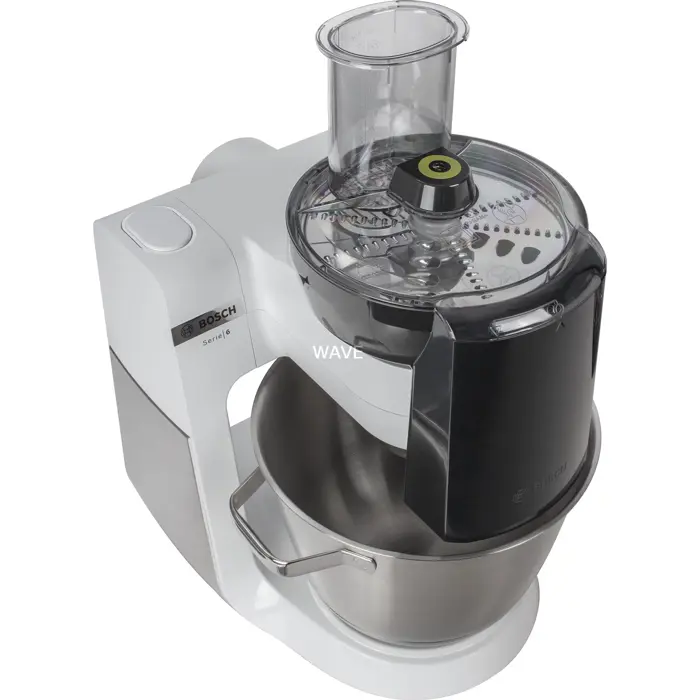 Bosch MUM6EW22 food processor (white/stainless steel, 1,600 watts, series 6, patisserie set, mixer attachment)