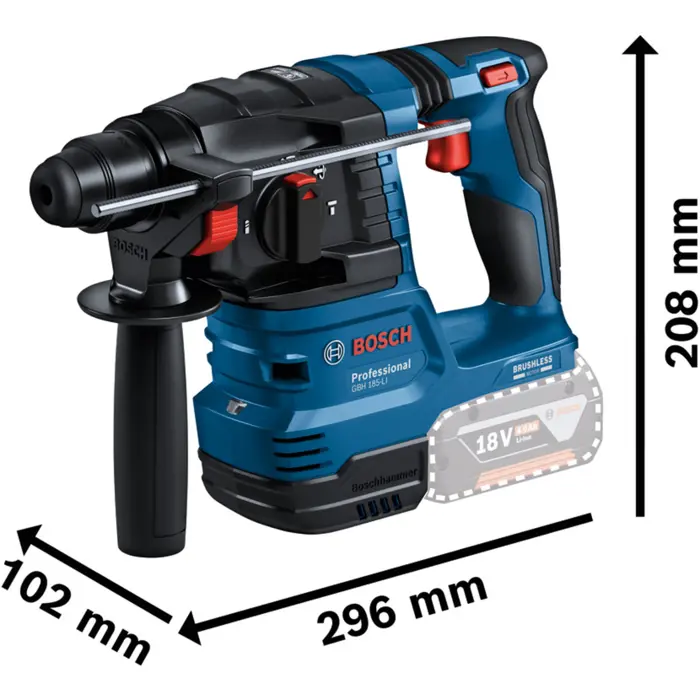 Bosch Powertools 18V Professional Set, GBH 18V-22 + GSR 18V-65 + GWS 18V-8 Professional (blue, 2x Li-Ion battery 5.0Ah, in 3 L-BOXXes)
