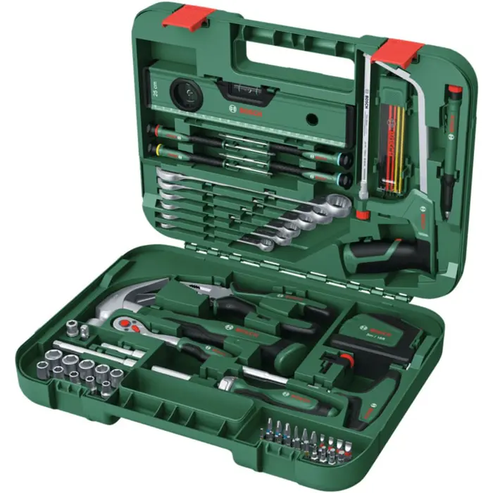 Bosch Powertools Advanced Hand Tool S, 64 pieces (green, with tool case)