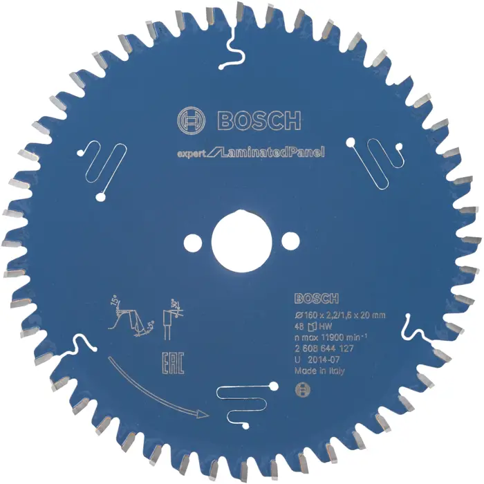 Bosch Powertools circular saw blade Expert for Laminated Panel, Ř 160mm, 48Z (bore 20mm, for hand-held circular saws)