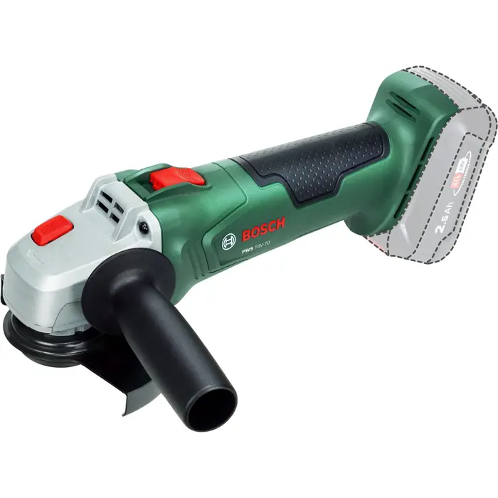 Bosch Powertools cordless angle grinder PWS 18V-70 solo, Ř 115mm (green, without battery and charger, POWER FOR ALL ALLIANCE)