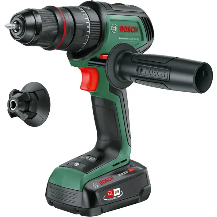 Bosch Powertools cordless combi drill driver AdvancedImpact 18V-80 QuickSnap (green, 2x Li-ion battery 2.5Ah, case, POWER FOR ALL ALLIANCE)