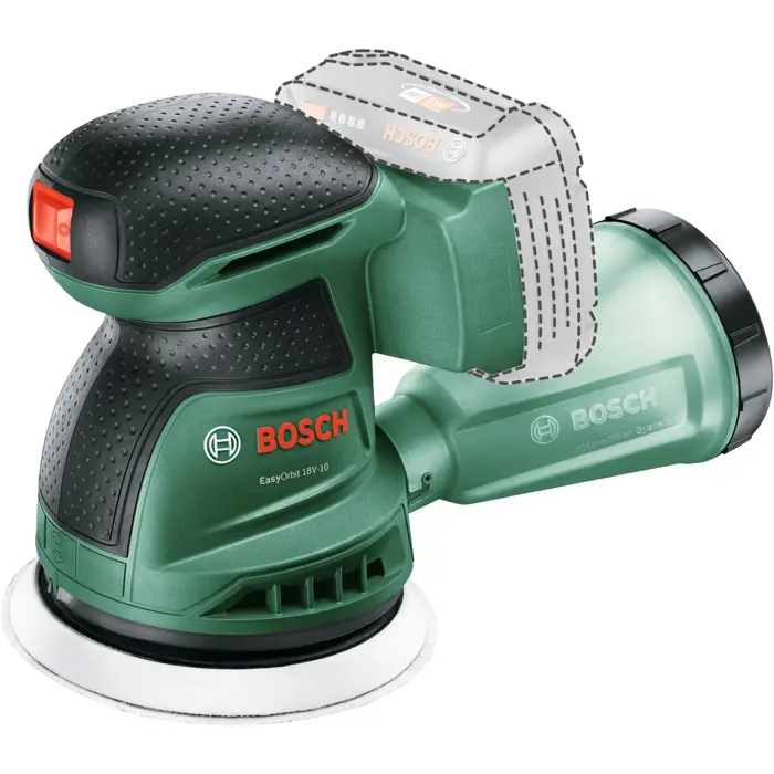 Bosch Powertools cordless eccentric sander EasyOrbit 18V-10 solo, 18Volt (green, without battery and charger, POWER FOR ALL ALLIANCE)